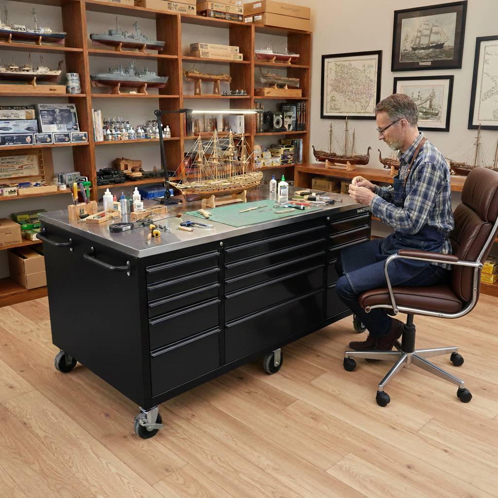 GTOOLS Large Steel Garage Island Workbench