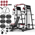 Smith Machine Power Rack Cage - 2200 lb Home Gym w/ Cable Crossover & Landmine