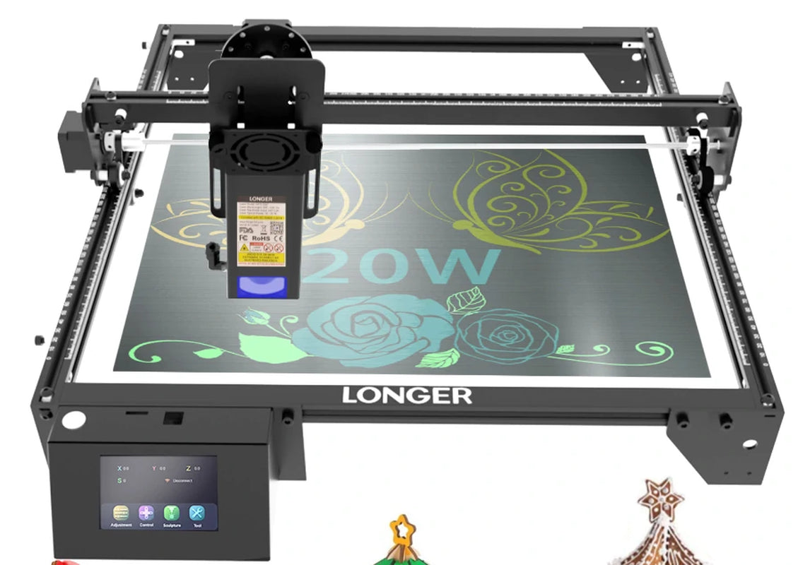 [EU/US Direct]  RAY5 20W Laser Engraver Cutter, Fixed Focus, 0.08*0.1Mm Laser Spot, Color Touchscreen, 32-Bit Chipset, Support APP Connection, Working Area 375*375Mm