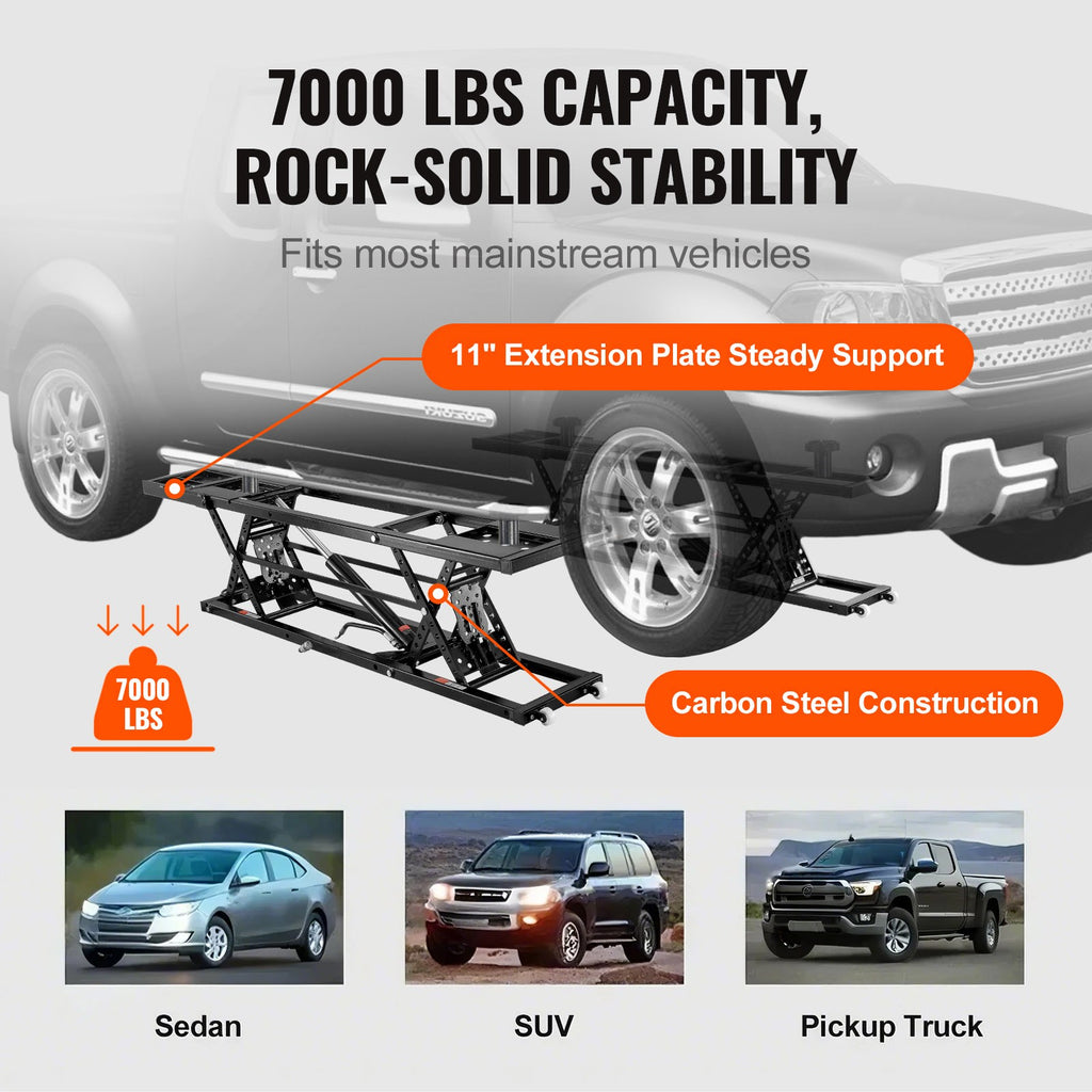 Authentic Portable Car Lift 7000LBS Automatic Jack System 10.2-26.8" Home Garage