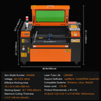 60W CO2 Laser Engraver Cutter 16" X 24" Engraving Cutting Machine 19.7 IPS