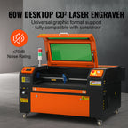 60W CO2 Laser Engraver and Cutter 16 X 24 in 19.7 IPS Engraving Machine