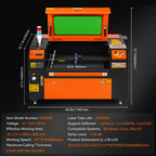 60W CO2 Laser Engraver and Cutter 16 X 24 in 19.7 IPS Engraving Machine