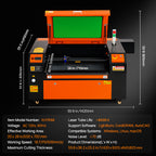 80W CO2 Laser Engraver and Cutter 20 X 28 in 19.7 IPS Engraving Machine