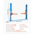 Uimoso 12000 Lbs 2 Post Lift Single Lock Release Garage Shop Auto Lifter 2.95HP
