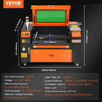 VEVOR 60W CO2 Laser Engraver and Cutter 16 X 24 in 19.7 IPS Engraving Machine