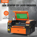VEVOR 60W CO2 Laser Engraver and Cutter 16 X 24 in 19.7 IPS Engraving Machine