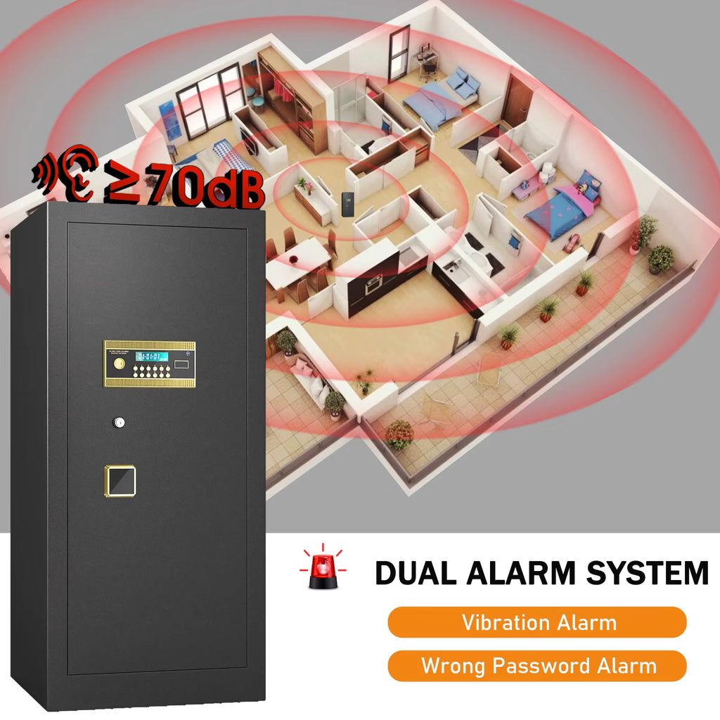 47.24'' Extra Large Safe Box, 14.1 Cubic Feet Heavy Duty Big Safe with Security Double Key Lock & Seperate Lock Box for Document