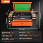 VEVOR 100W CO2 Laser Engraver and Cutter 24 X 35 in 19.7 IPS Engraving Machine