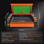 130W CO2 Laser Engraver and Cutter 35 X 55 in 19.7 IPS Engraving Machine