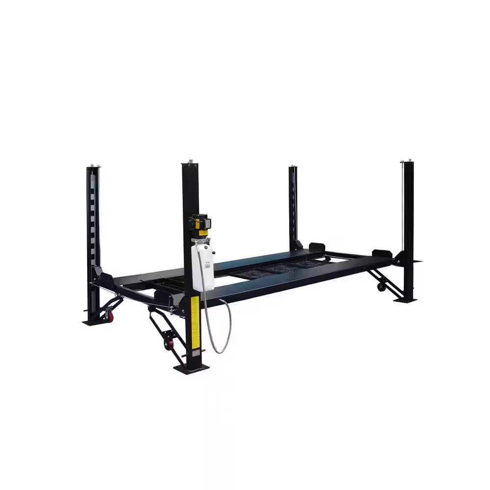 4-Post Automotive Deluxe Storage Car Lift 8,000 Lb. Capacity with Casters, Drip Trays and Jack Tray