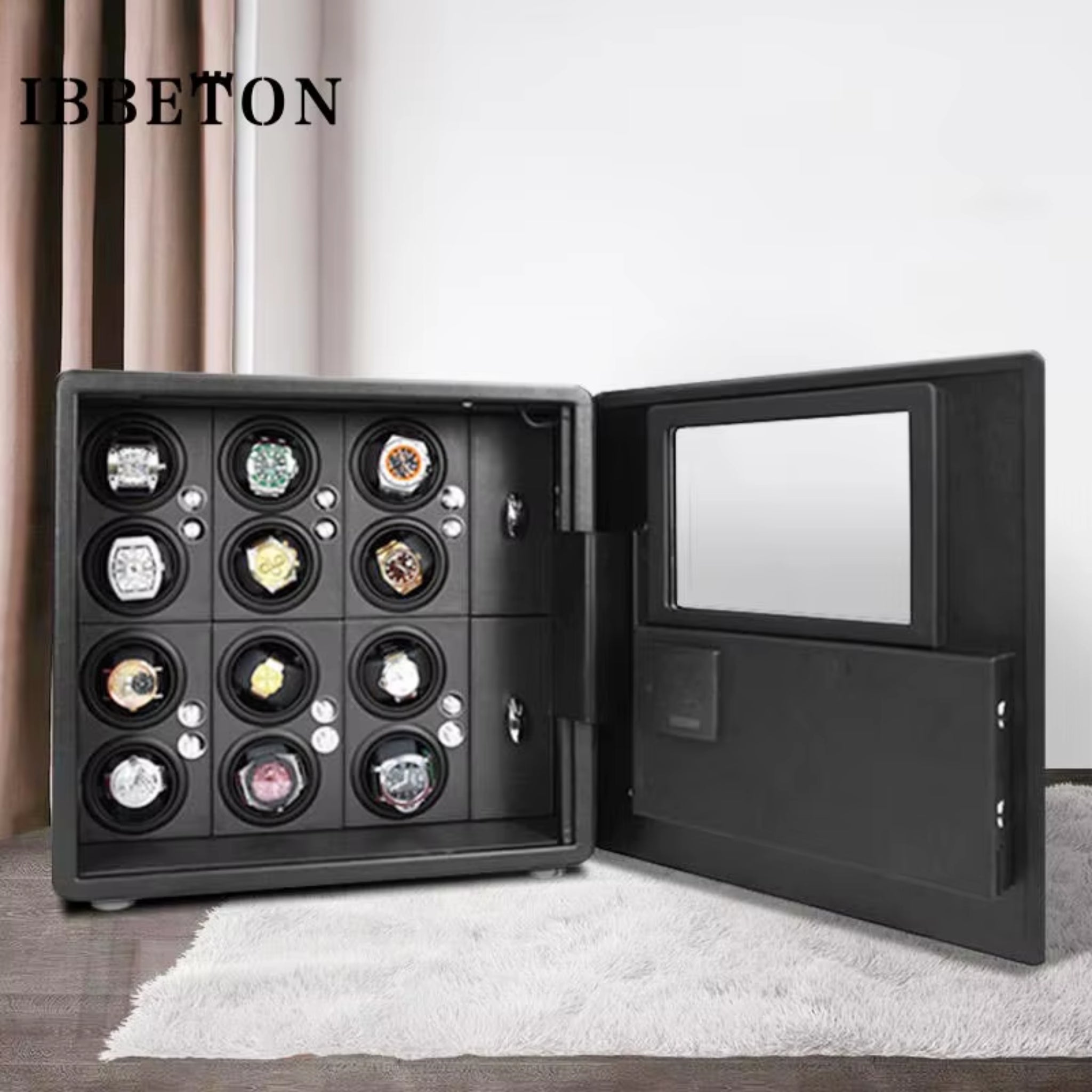 Watch Winder Explosion Proof Glass Watch Safe German Mechanical Watch Box 6-9-12 Table Position Automatic Shaking Watch Safe Con