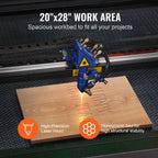 VEVOR 80W CO2 Laser Engraver and Cutter 20 X 28 in 19.7 IPS Engraving Machine