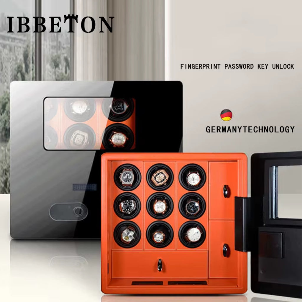 Watch Winder Explosion Proof Glass Watch Safe German Mechanical Watch Box 6-9-12 Table Position Automatic Shaking Watch Safe Con