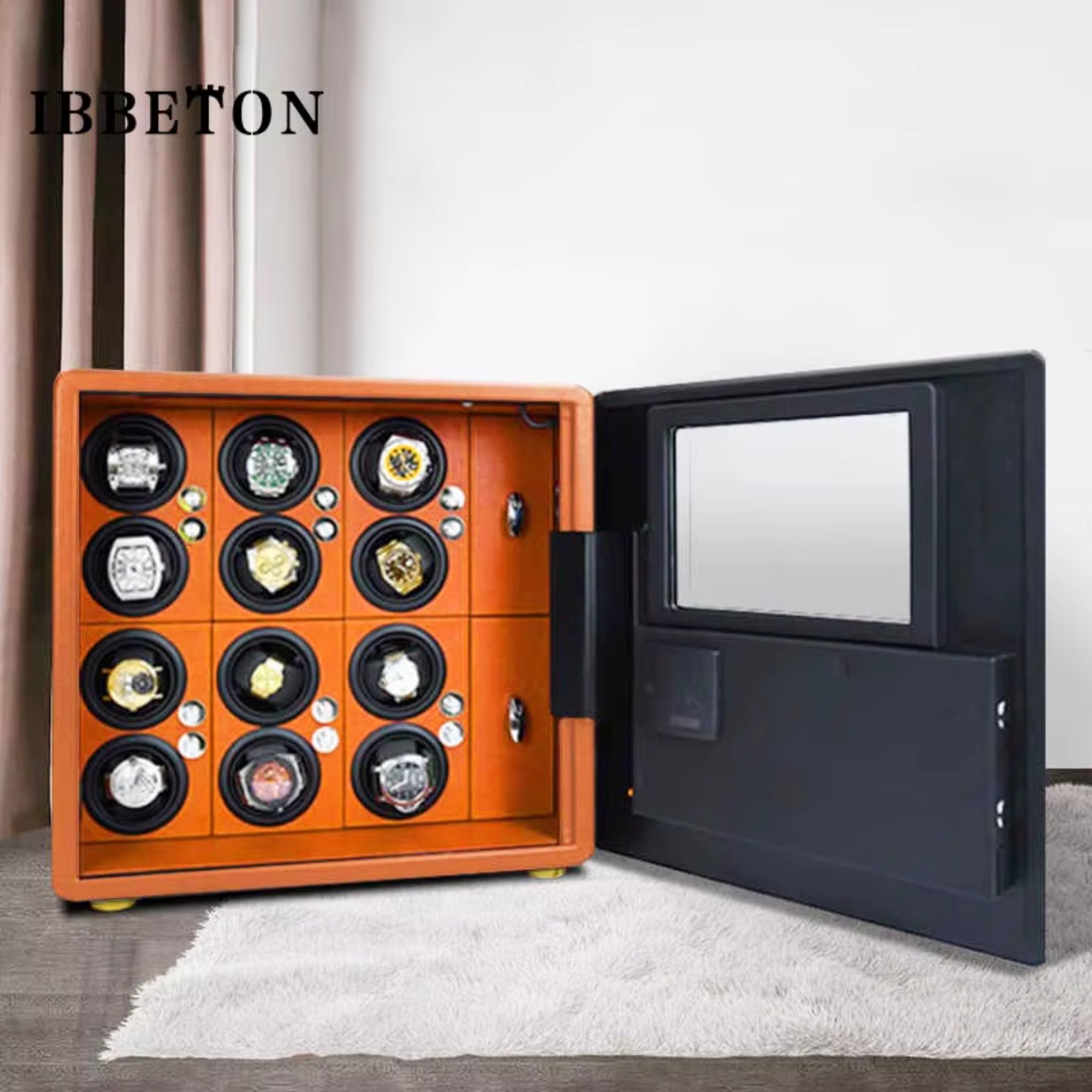 Watch Winder Explosion Proof Glass Watch Safe German Mechanical Watch Box 6-9-12 Table Position Automatic Shaking Watch Safe Con