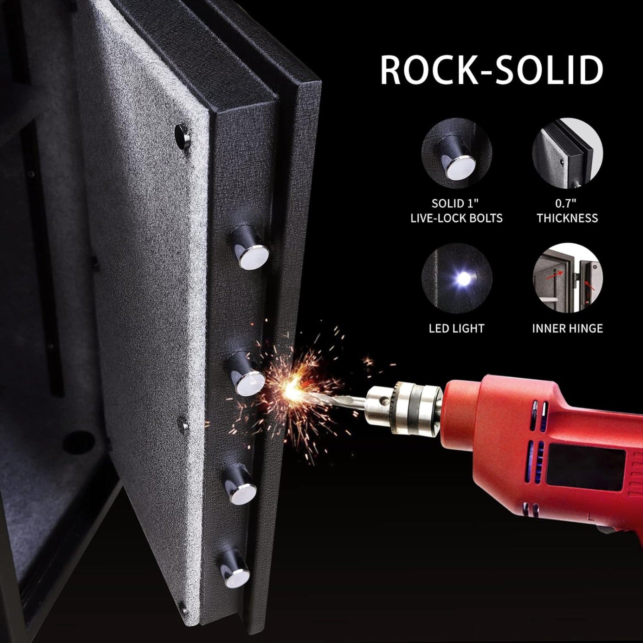 Fireproof Safe,3.47 Cubic Feet Home Safe Box, Large Steel Digital Safes Box with Digital Lock for Home and Office