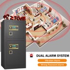 47.24'' Extra Large Safe Box, 13.8 Cubic Feet Heavy Duty Big Safe with Security Double Key Lock & Seperate Lock Box for Document