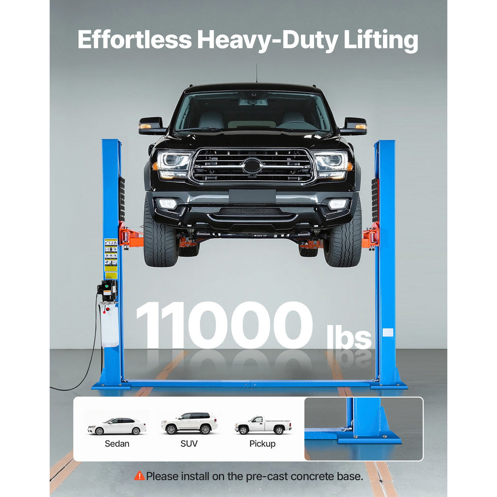 Uimoso 11000 Lbs 2 Post Lift Double Lock Two Post Lift Heavy Duty Vehicle Hoist