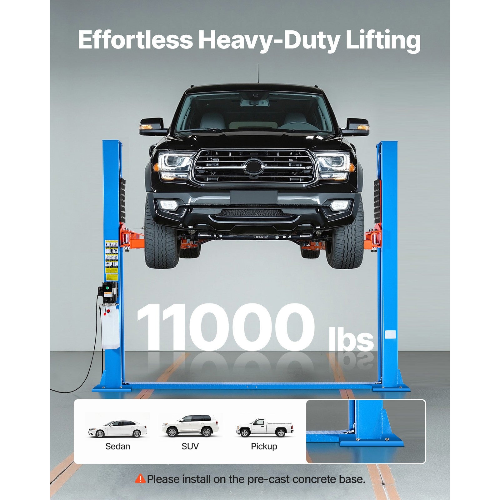 Uimoso 11000 Lbs 2 Post Lift Double Lock Two Post Lift Heavy Duty Vehicle Hoist