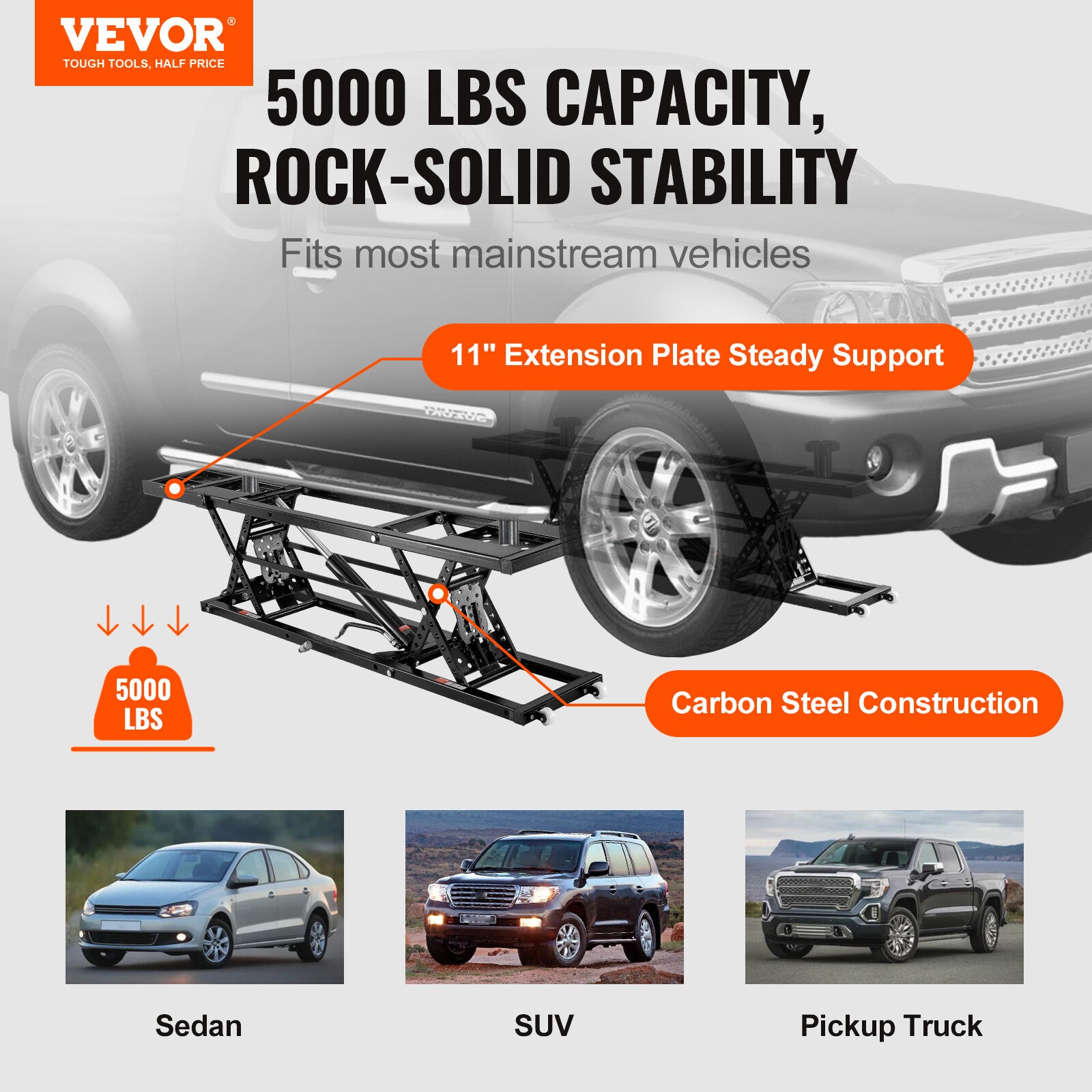 Authentic VEVOR Portable Car Lift 5000 LBS Automatic Car Lift System Jack