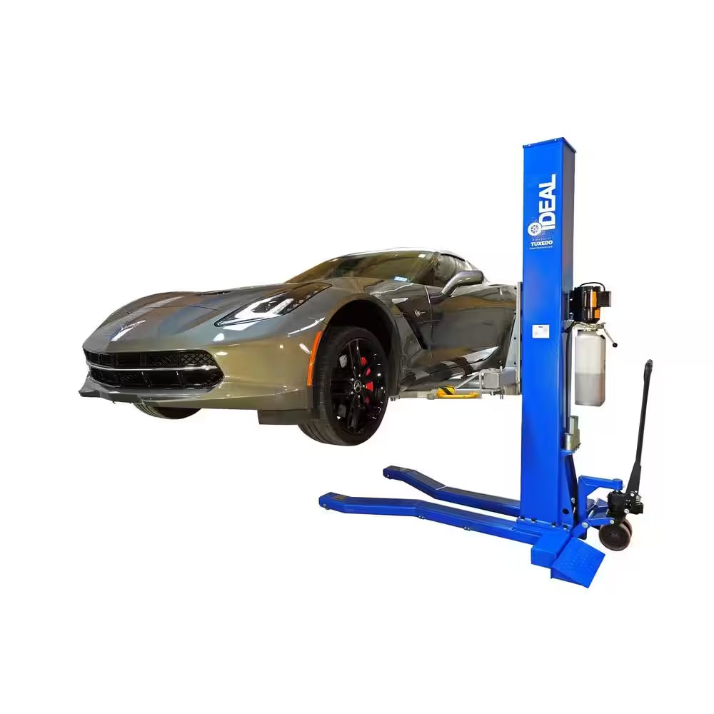 Mobile Single Column Car Lift 6,000 Lbs. Capacity Heavy Duty Model with Stackable Extensions Included