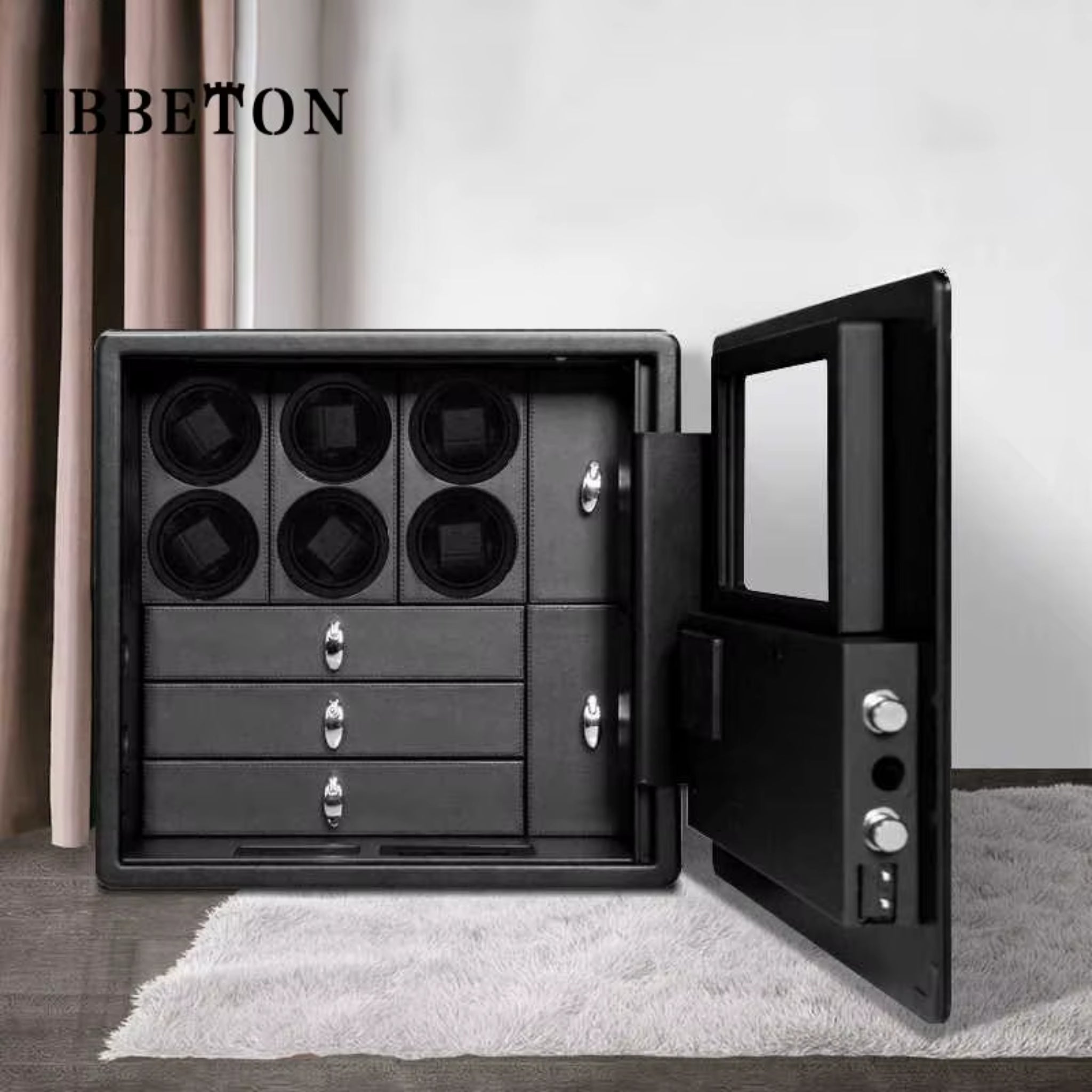 Watch Winder Explosion Proof Glass Watch Safe German Mechanical Watch Box 6-9-12 Table Position Automatic Shaking Watch Safe Con