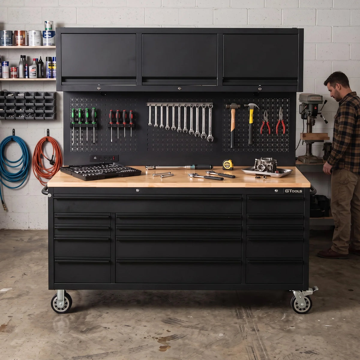 GTOOLS Overhead Pro 72-Inch Rolling Tool Chest