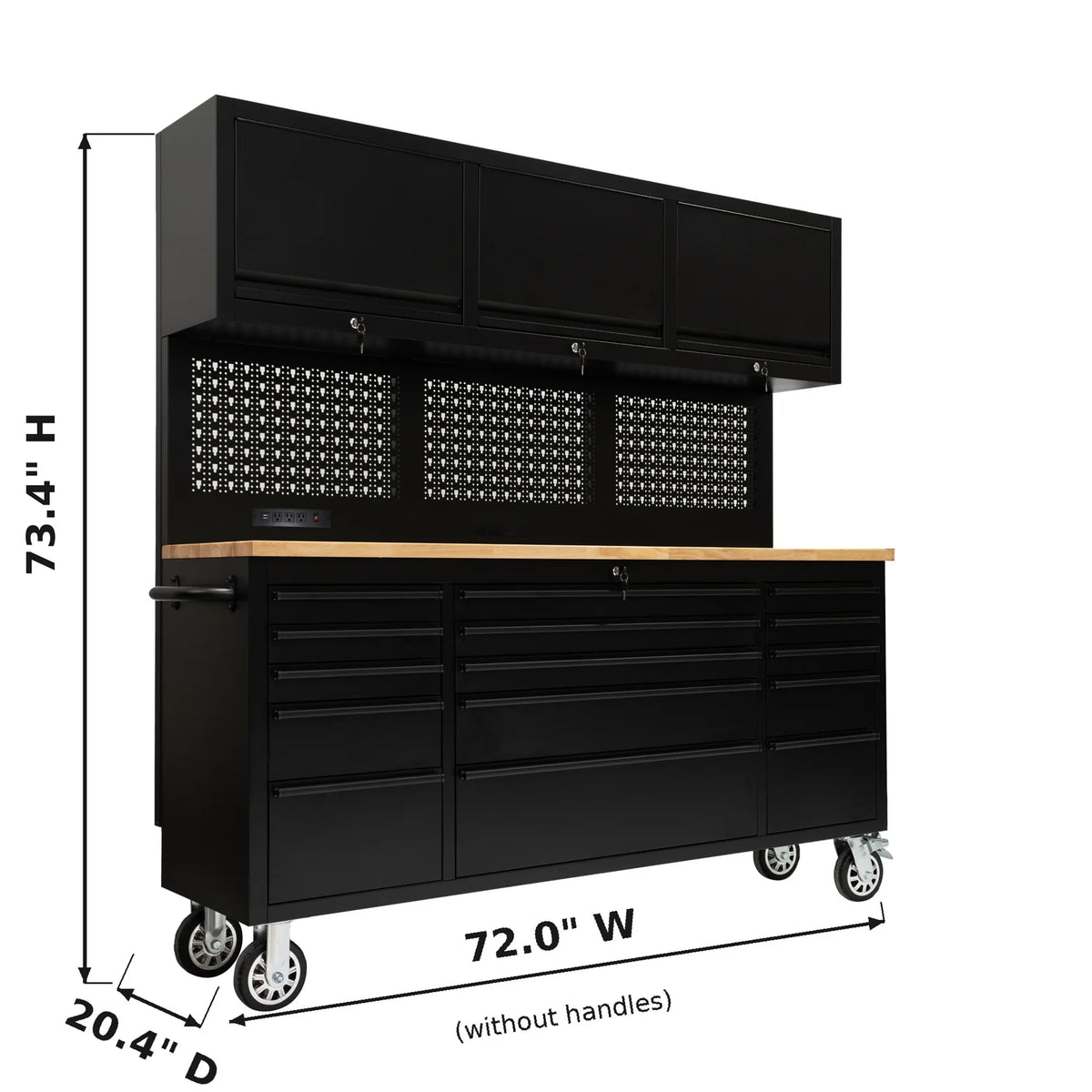 GTOOLS 72-Inch Rolling Tool Chest (Model GT7218-Black)