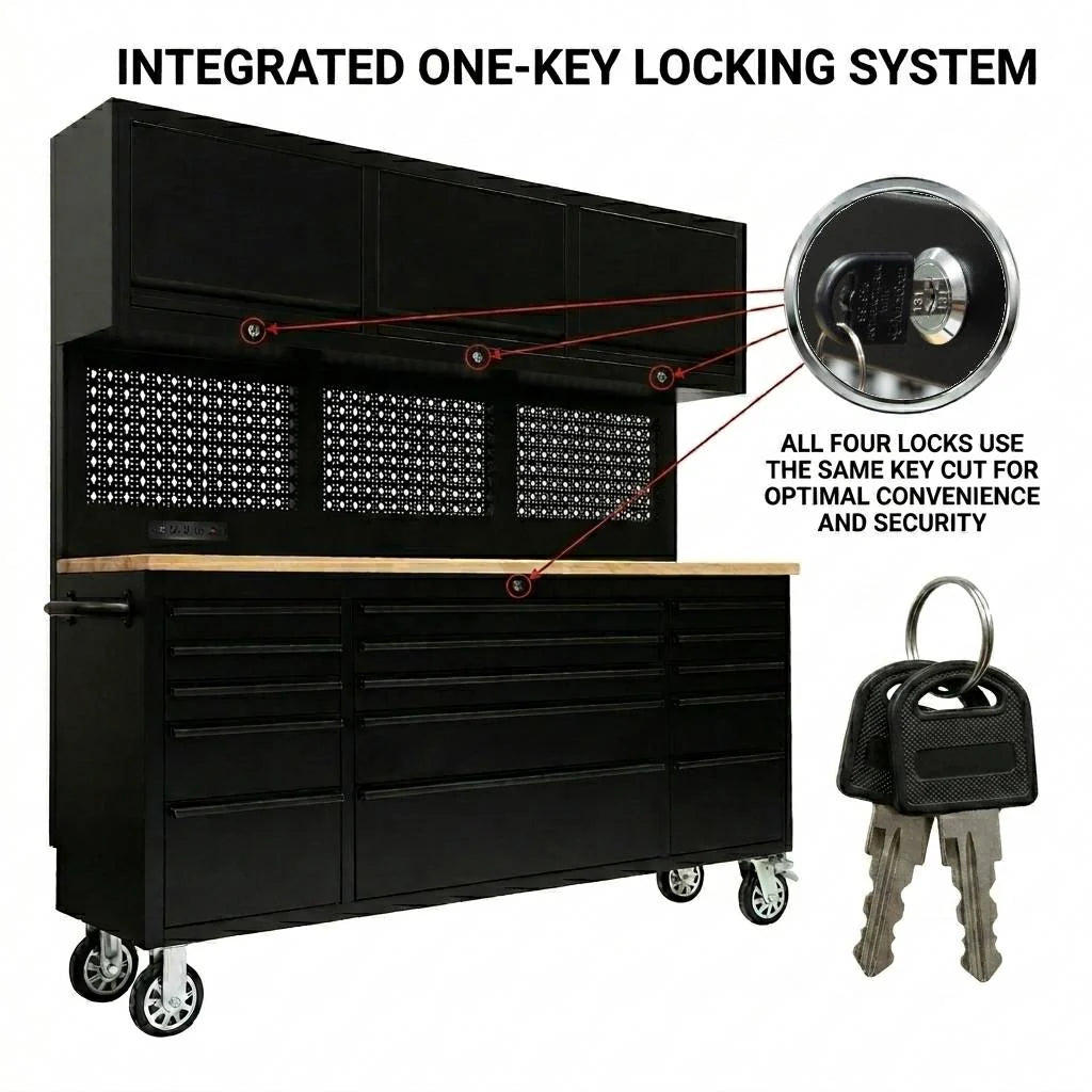 GTOOLS 72-Inch Rolling Tool Chest (Model GT7218-Black)