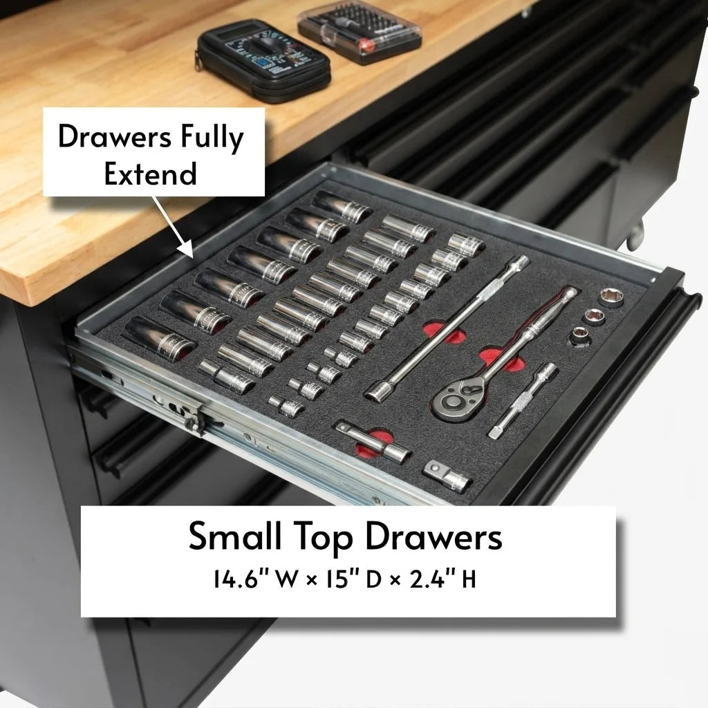 GTOOLS 72-Inch Rolling Tool Chest (Model GT7218-Black)