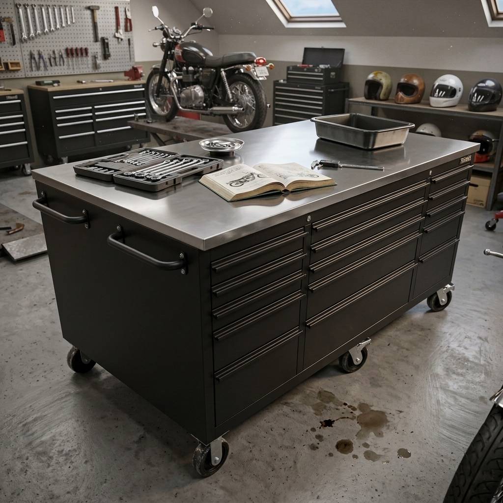 GTOOLS Large Steel Garage Island Workbench