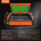 VEVOR 130W CO2 Laser Engraver and Cutter 35 X 55 in 19.7 IPS Engraving Machine