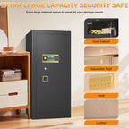 47.24'' Extra Large Safe Box, 14.1 Cubic Feet Heavy Duty Big Safe with Security Double Key Lock & Seperate Lock Box for Document