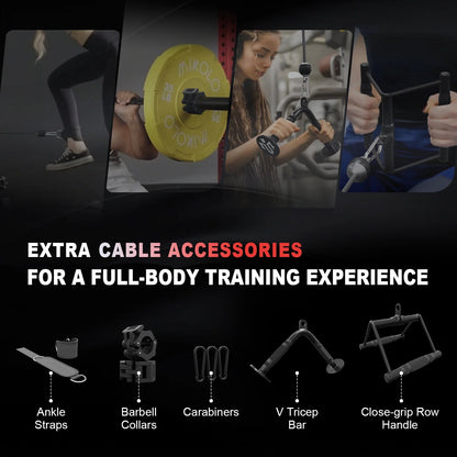 Smith Machine Home Gym, 2200 Lbs Power Rack Cage with Cable Crossover, Weight Bar, 360° Landmine, Barbell Holders and Other Attachments, Total Body Strength Training Cage