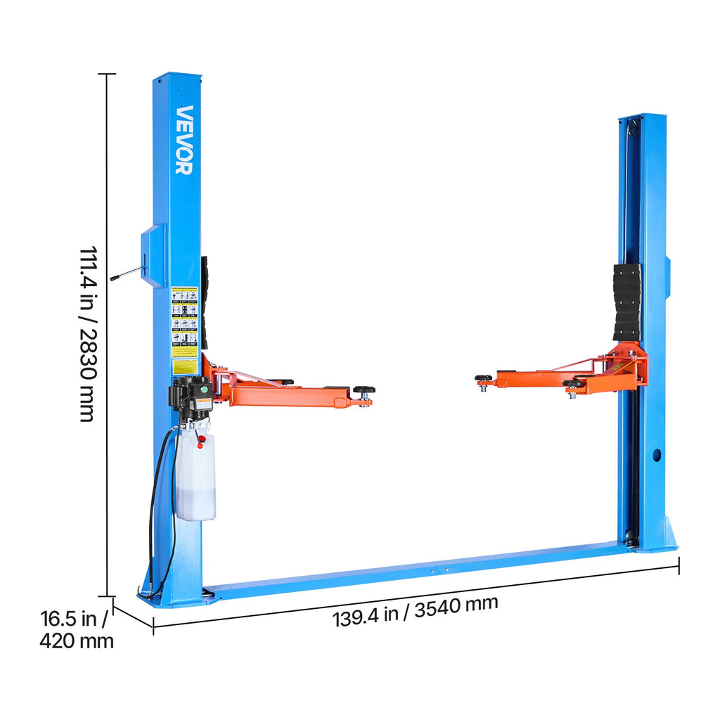Uimoso 12000 Lbs 2 Post Lift Single Lock Release Garage Shop Auto Lifter 2.95HP