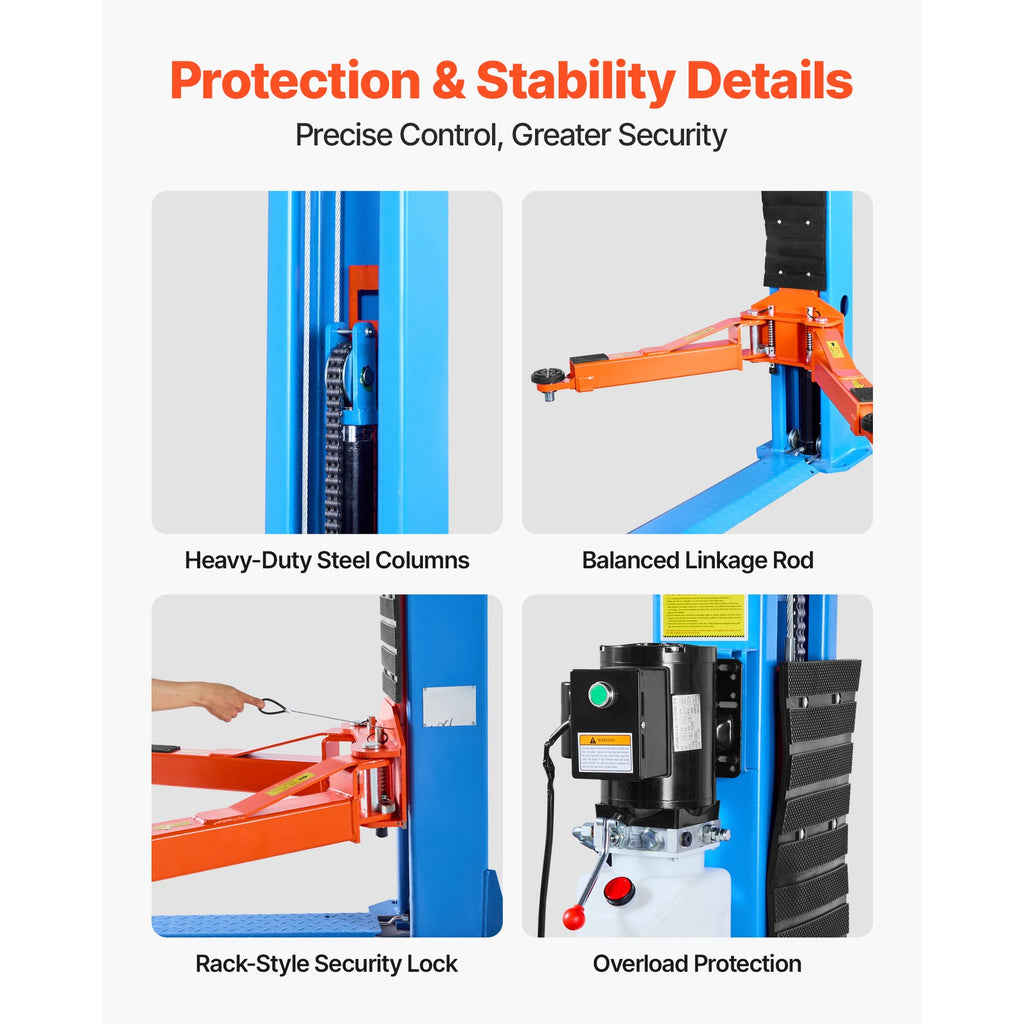 Uimoso 12000 Lbs 2 Post Lift Single Lock Release Garage Shop Auto Lifter 2.95HP