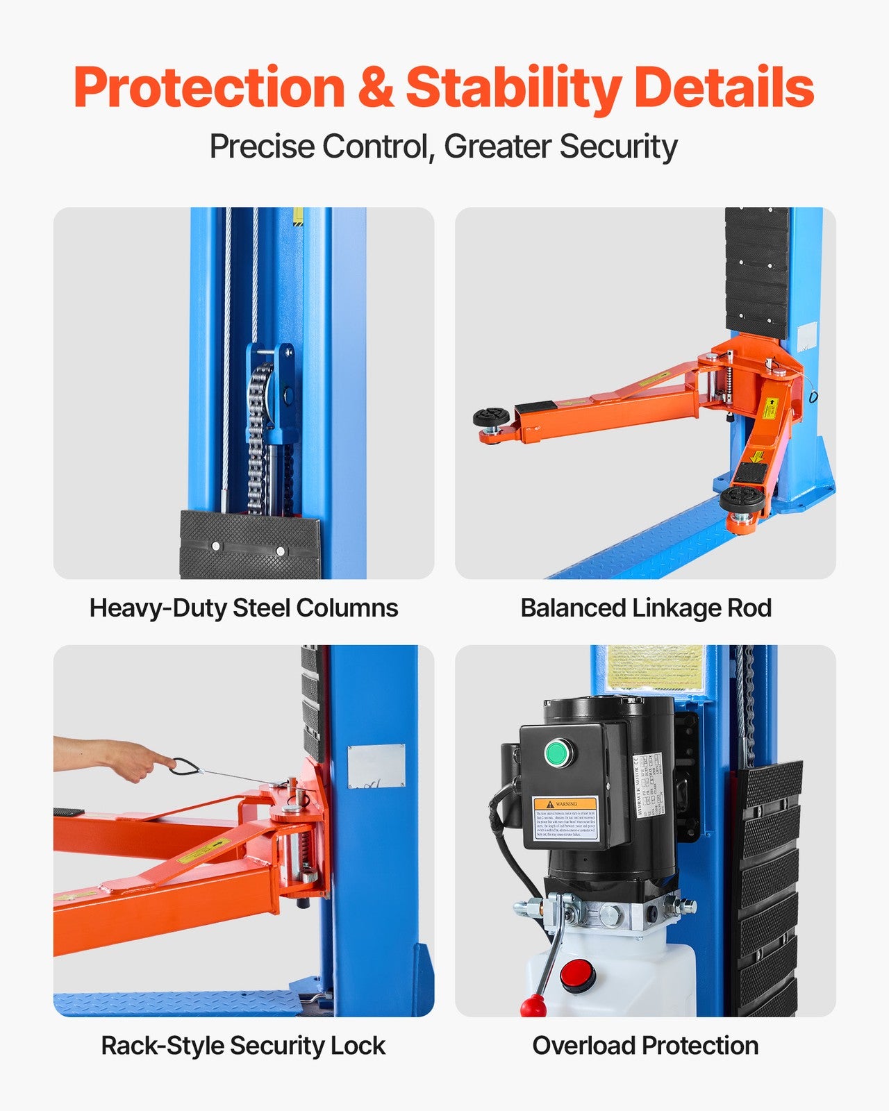 Uimoso 10000Lbs Two Post Lift Double Lock 2 Post Lift with 2.95HP Motor