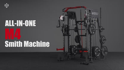 Smith Machine Power Rack Cage - 2200 lb Home Gym w/ Cable Crossover & Landmine